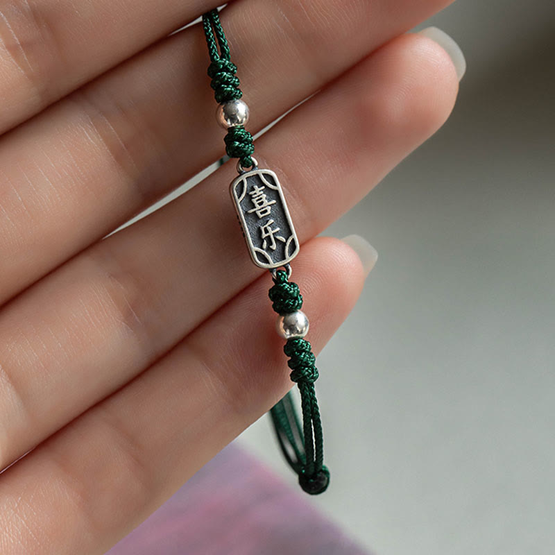 Wear FengShui Handmade 925 Sterling Silver Peace And Joy Safe Well Protection Braided Bracelet