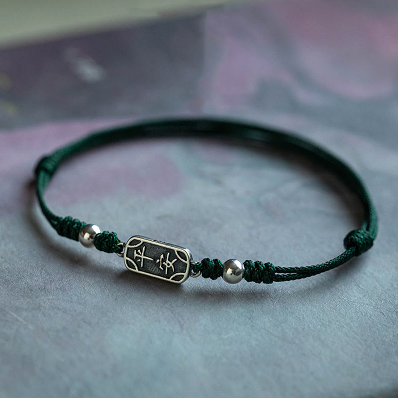 Wear FengShui Handmade 925 Sterling Silver Peace And Joy Safe Well Protection Braided Bracelet