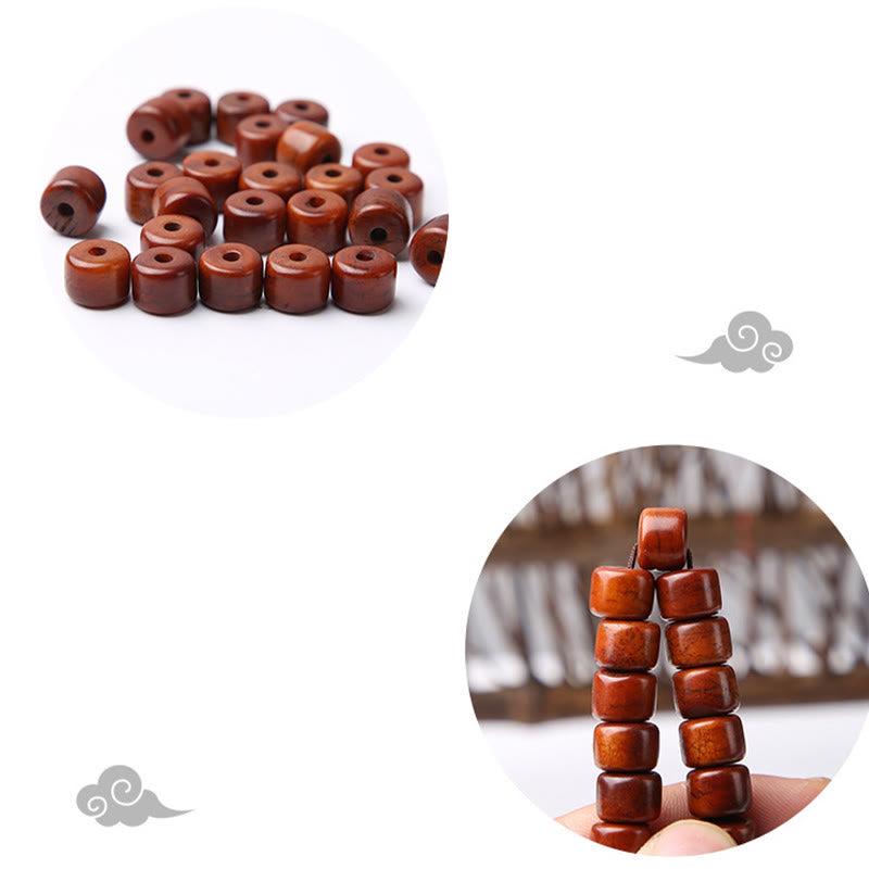 Wear FengShui Tibetan Bone Beads Three-Eyed Dzi Bead Sheep Horn Red Agate Strength Bracelet