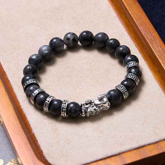 Wear FengShui Black Glitter Stone PiXiu Power Bracelet