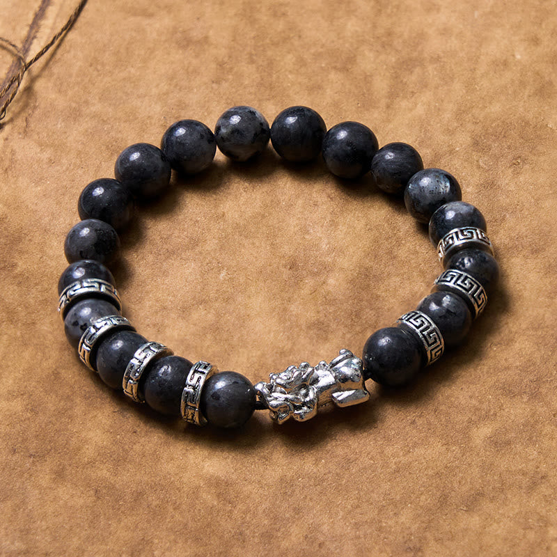 Wear FengShui Black Glitter Stone PiXiu Power Bracelet