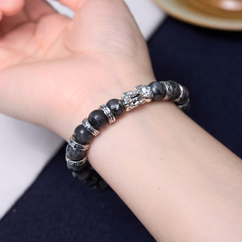 Wear FengShui Black Glitter Stone PiXiu Power Bracelet