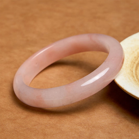 Wear FengShui Pink Golden Silk Jade Wealth Luck Bracelet Bangle