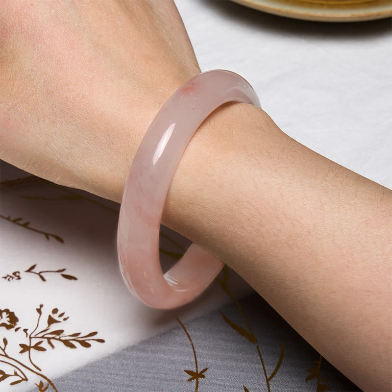 Wear FengShui Pink Golden Silk Jade Wealth Luck Bracelet Bangle