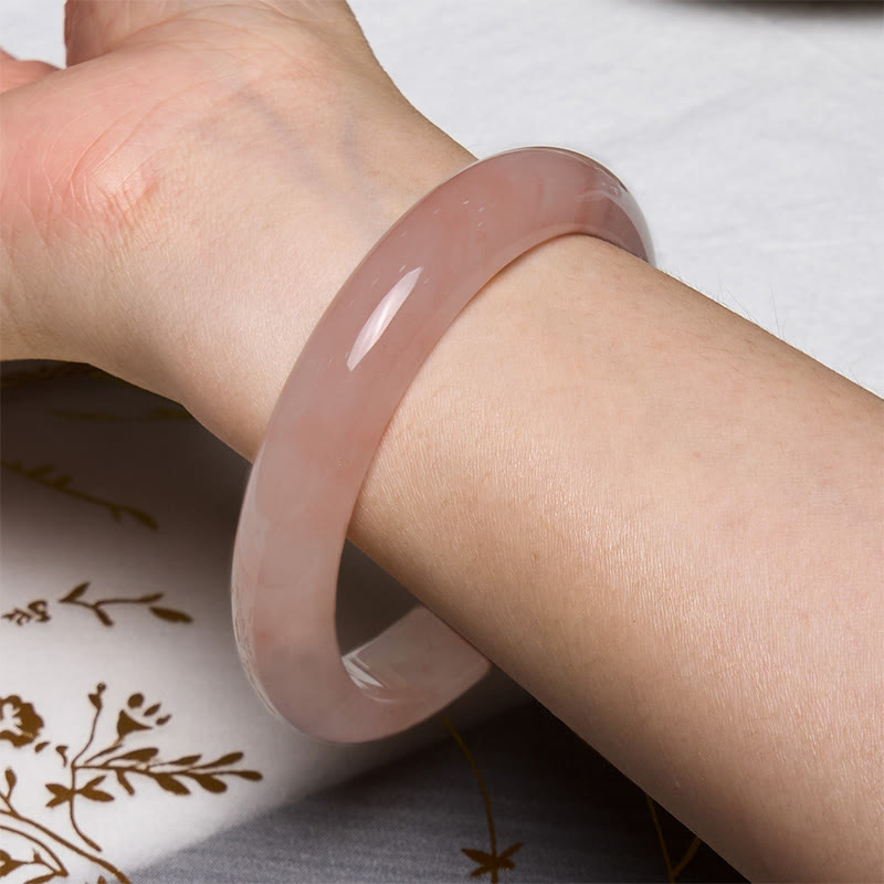 Wear FengShui Pink Golden Silk Jade Wealth Luck Bracelet Bangle