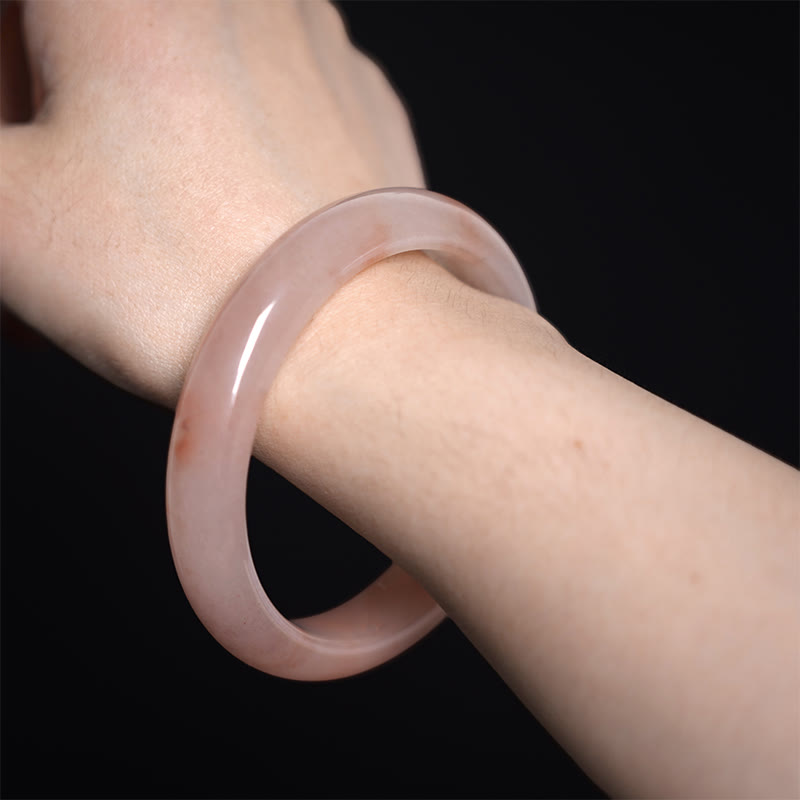 Wear FengShui Pink Golden Silk Jade Wealth Luck Bracelet Bangle
