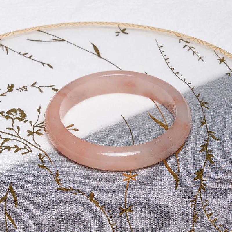 Wear FengShui Pink Golden Silk Jade Wealth Luck Bracelet Bangle
