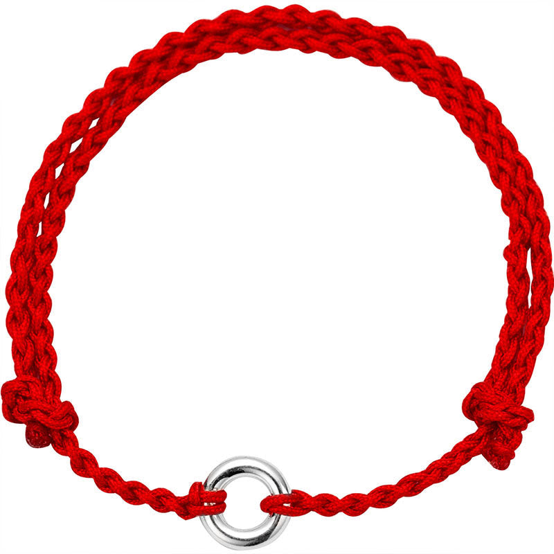 Wear FengShui 925 Sterling Silver Peace Buckle Luck String Braid Rope Anklet