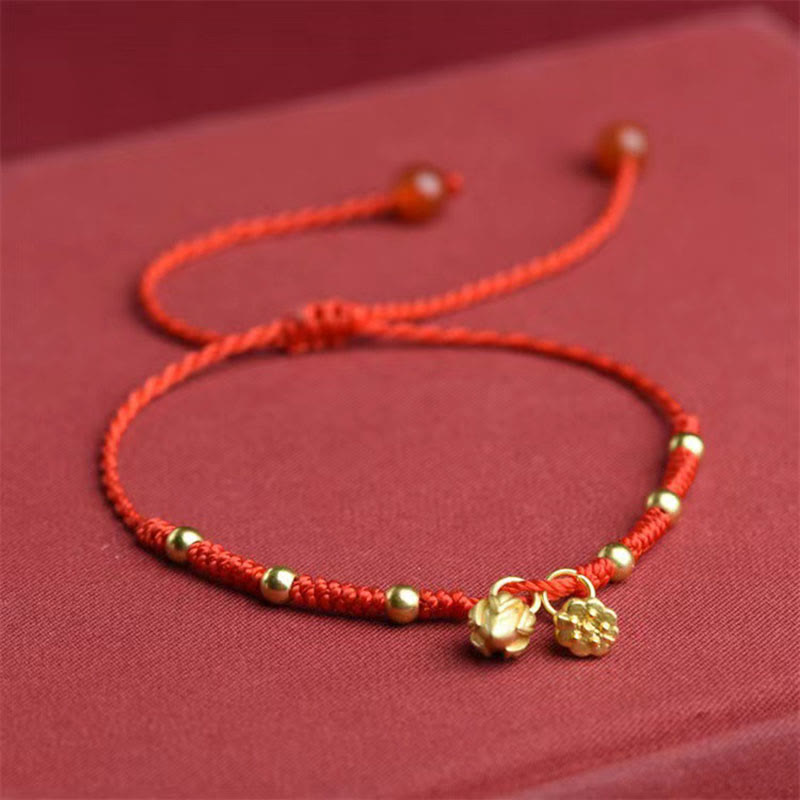 Wear FengShui Lotus Pod Charm Luck String Rope Anklet