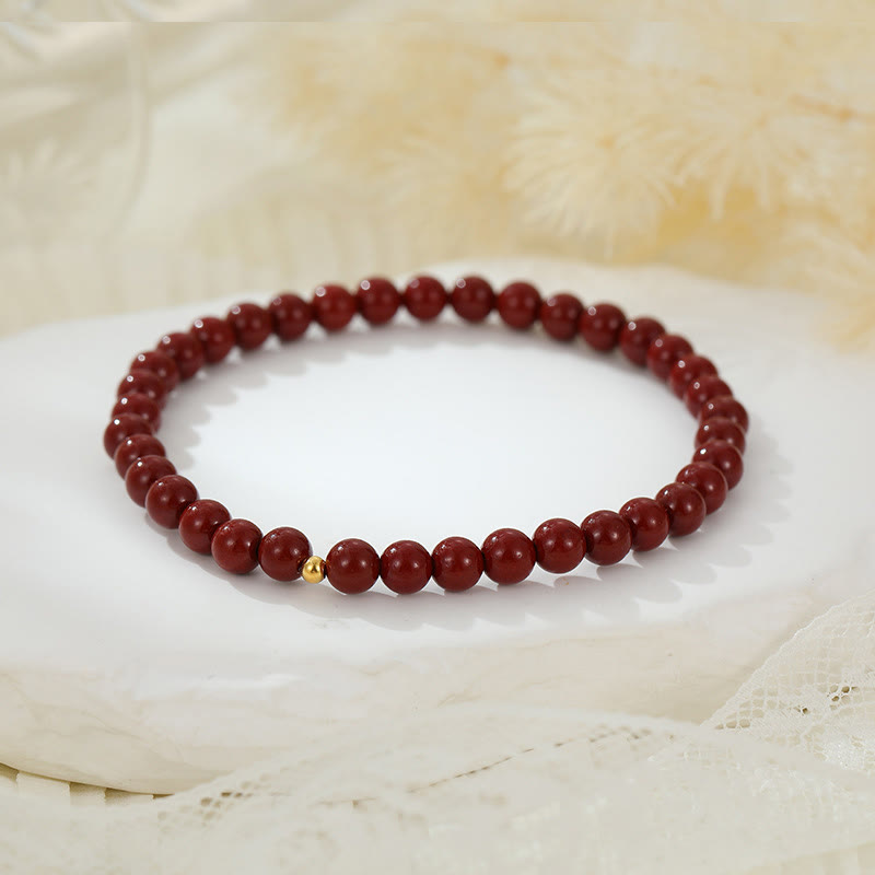 Wear FengShui 925 Sterling Silver Cinnabar Beads Blessing Anklet