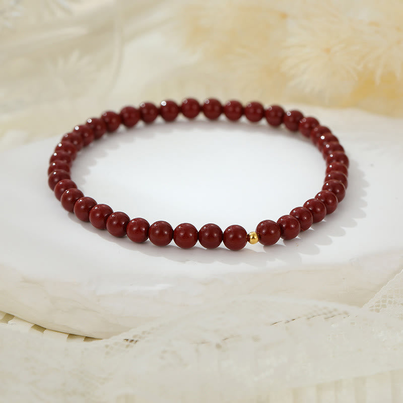 Wear FengShui 925 Sterling Silver Cinnabar Beads Blessing Anklet