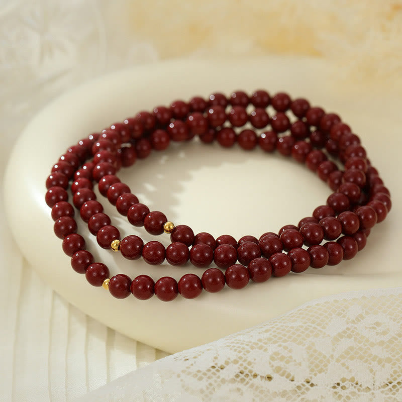 Wear FengShui 925 Sterling Silver Cinnabar Beads Blessing Anklet