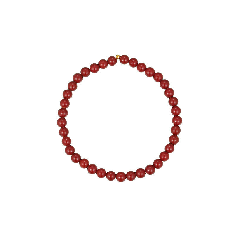 Wear FengShui 925 Sterling Silver Cinnabar Beads Blessing Anklet