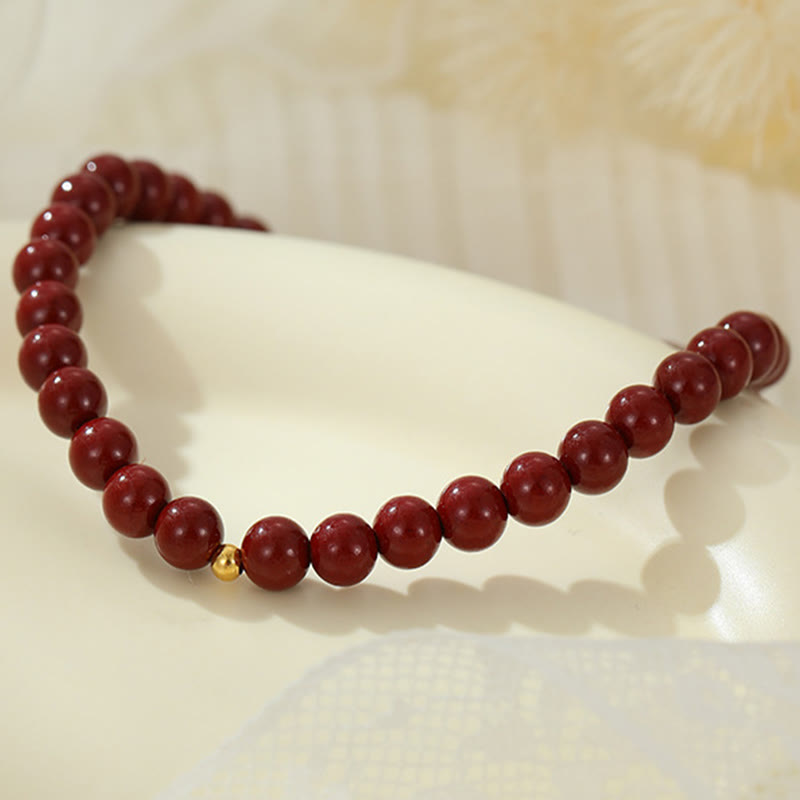 Wear FengShui 925 Sterling Silver Cinnabar Beads Blessing Anklet