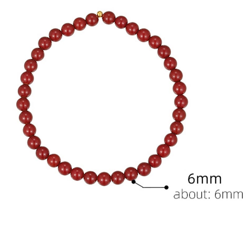 Wear FengShui 925 Sterling Silver Cinnabar Beads Blessing Anklet