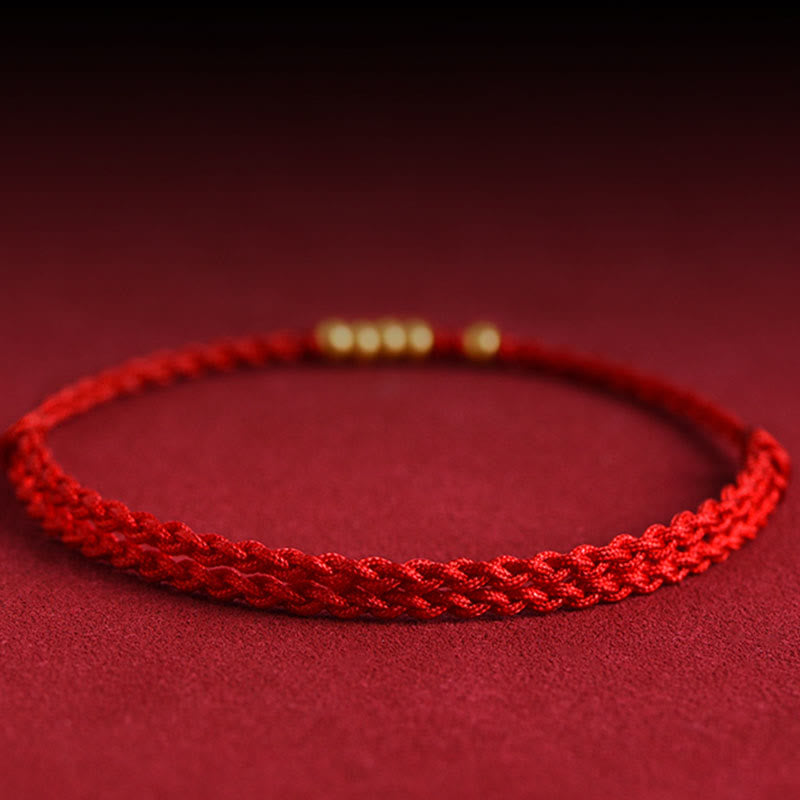 Wear FengShui 999 Gold Beads Luck Braided Protection Couple Bracelet