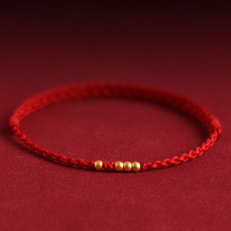 Wear FengShui 999 Gold Beads Luck Braided Protection Couple Bracelet