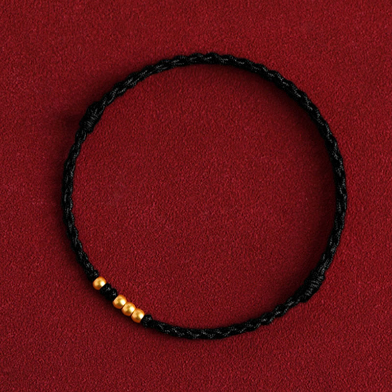 Wear FengShui 999 Gold Beads Luck Braided Protection Couple Bracelet
