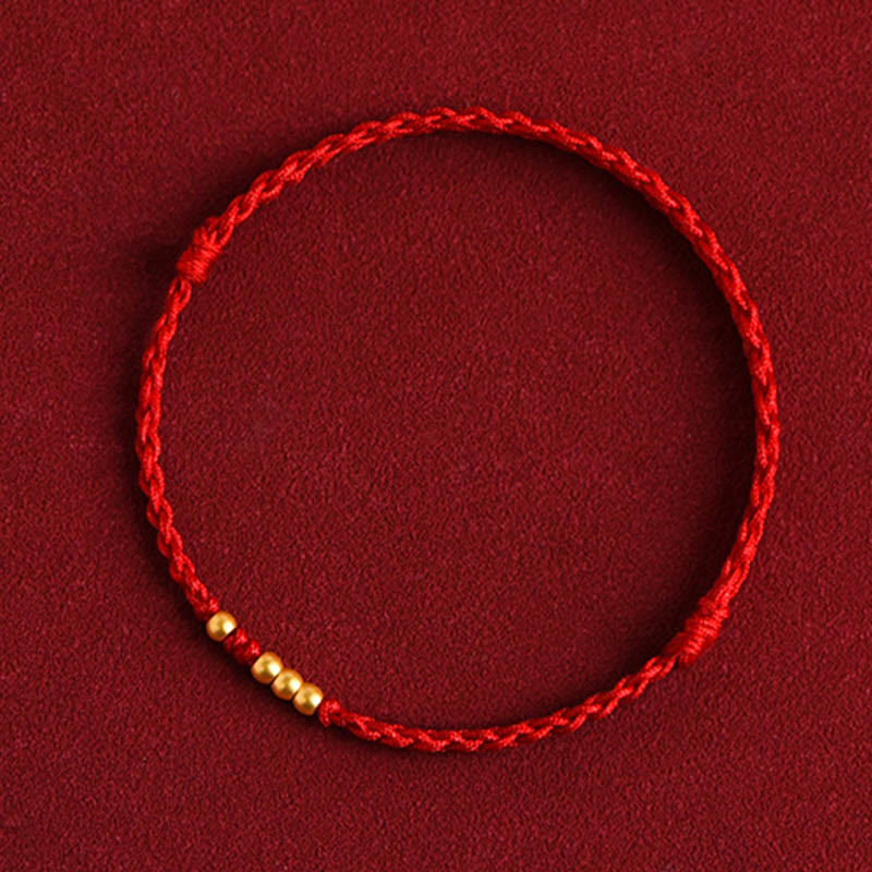 Wear FengShui 999 Gold Beads Luck Braided Protection Couple Bracelet