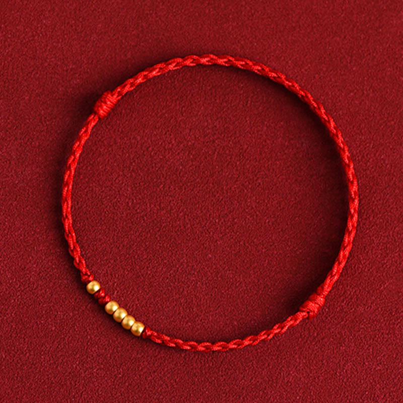 Wear FengShui 999 Gold Beads Luck Braided Protection Couple Bracelet