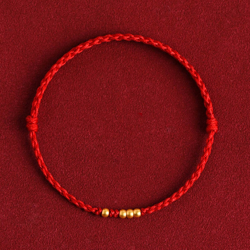 Wear FengShui 999 Gold Beads Luck Braided Protection Couple Bracelet