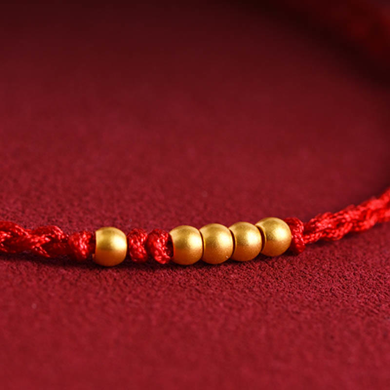 Wear FengShui 999 Gold Beads Luck Braided Protection Couple Bracelet