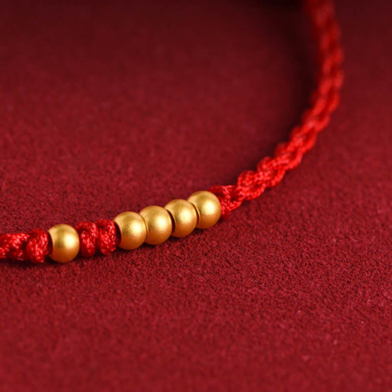 Wear FengShui 999 Gold Beads Luck Braided Protection Couple Bracelet