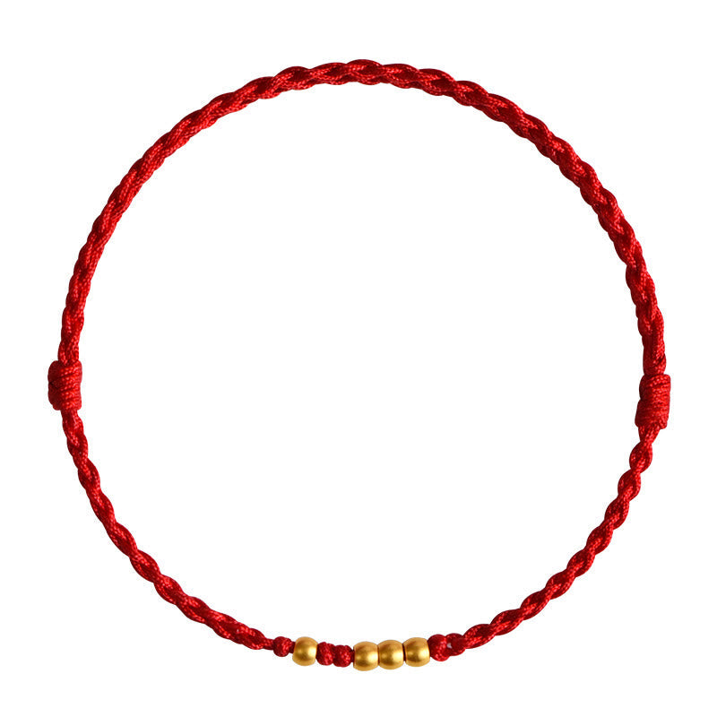 Wear FengShui 999 Gold Beads Luck Braided Protection Couple Bracelet