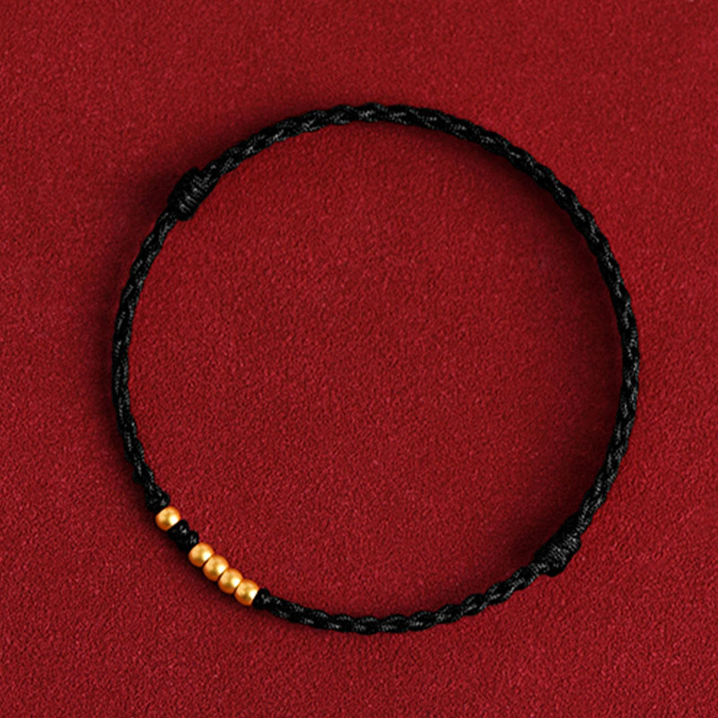Wear FengShui 999 Gold Beads Luck Braided Protection Couple Bracelet