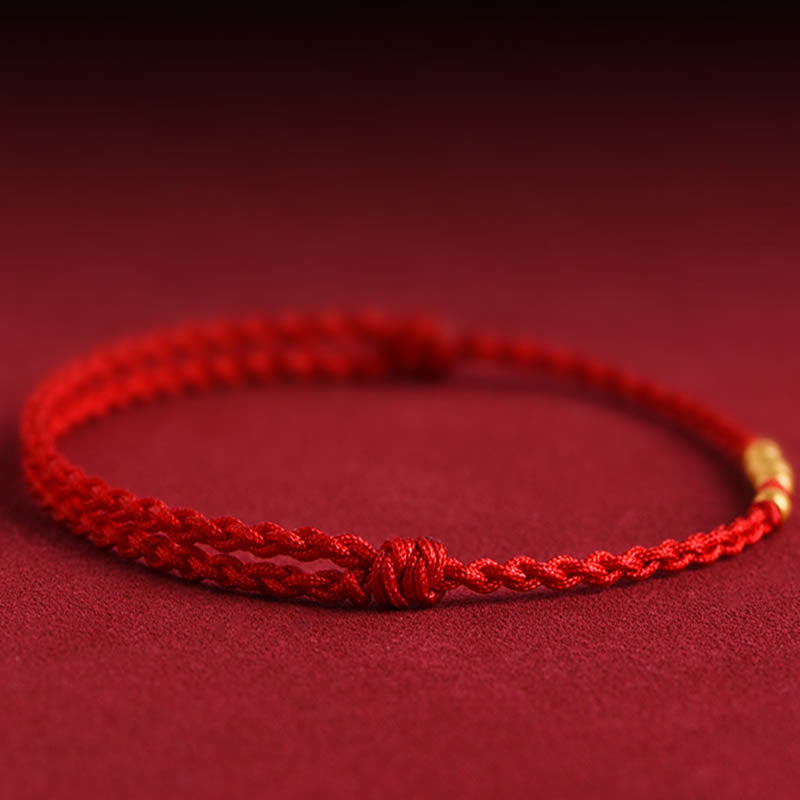 Wear FengShui 999 Gold Beads Luck Braided Protection Couple Bracelet