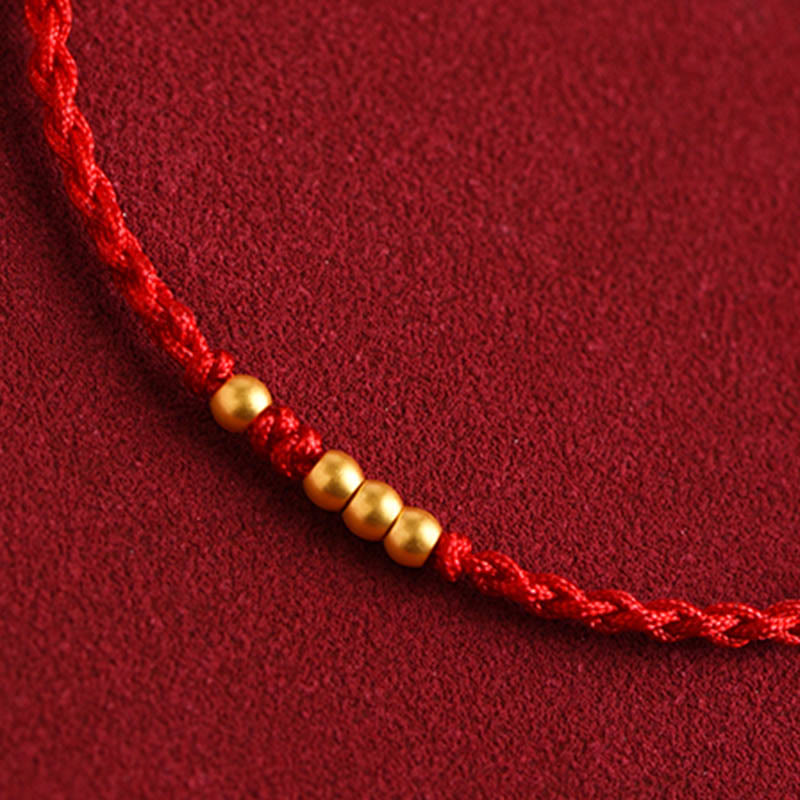 Wear FengShui 999 Gold Beads Luck Braided Protection Couple Bracelet