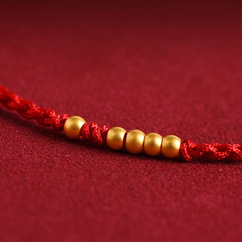 Wear FengShui 999 Gold Beads Luck Braided Protection Couple Bracelet