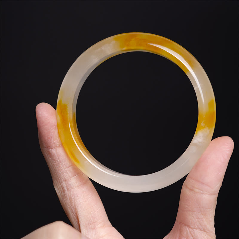 Wear FengShui Yellow Chalcedony Harmony Positivity Bracelet Bangle
