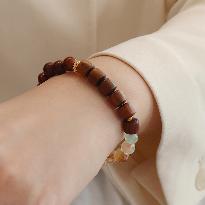 Wear FengShui Sandalwood Rosewood Citrine Protection Bracelet