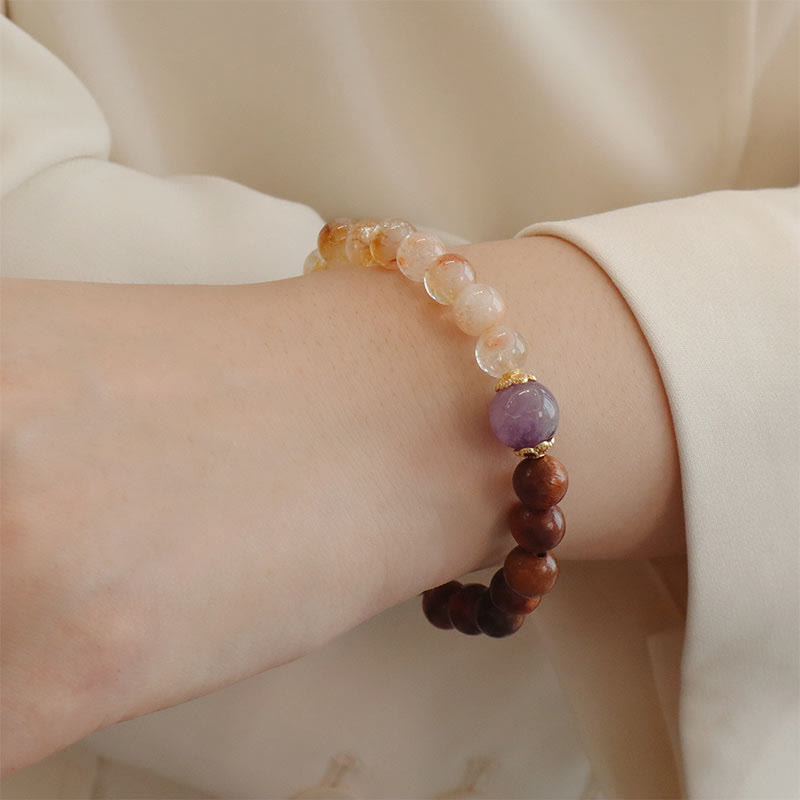 Wear FengShui Sandalwood Rosewood Citrine Protection Bracelet