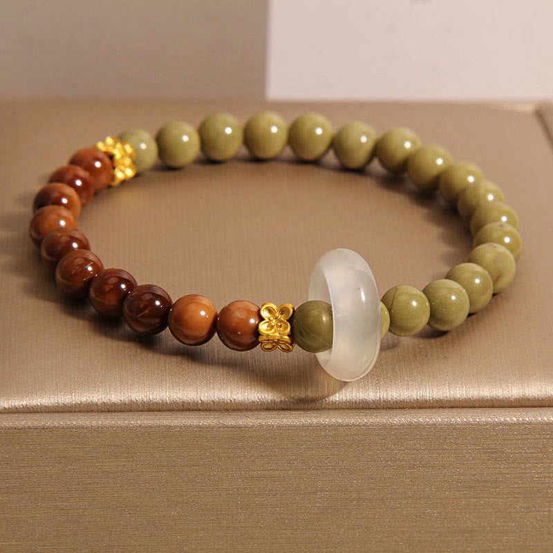 Wear FengShui Natural Alashan Agate Kuka Seed Encourage Bracelet