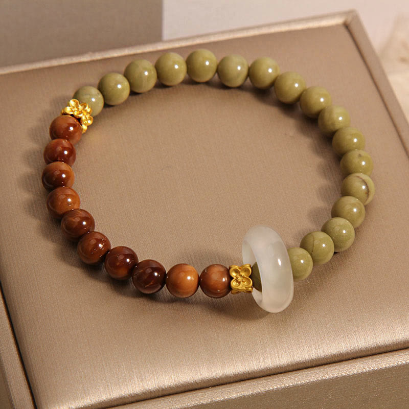 Wear FengShui Natural Alashan Agate Kuka Seed Encourage Bracelet