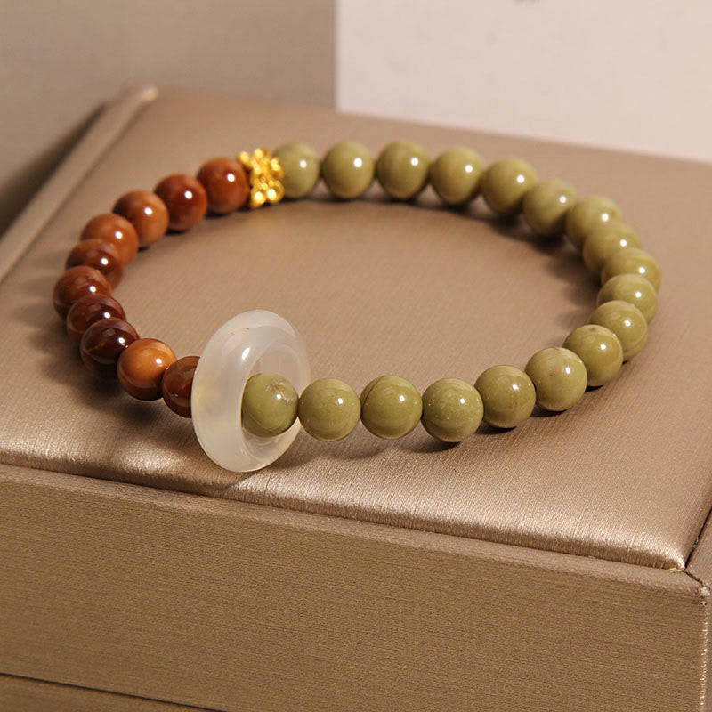 Wear FengShui Natural Alashan Agate Kuka Seed Encourage Bracelet