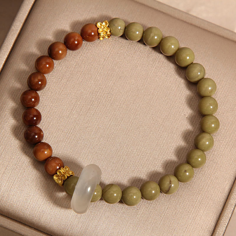 Wear FengShui Natural Alashan Agate Kuka Seed Encourage Bracelet