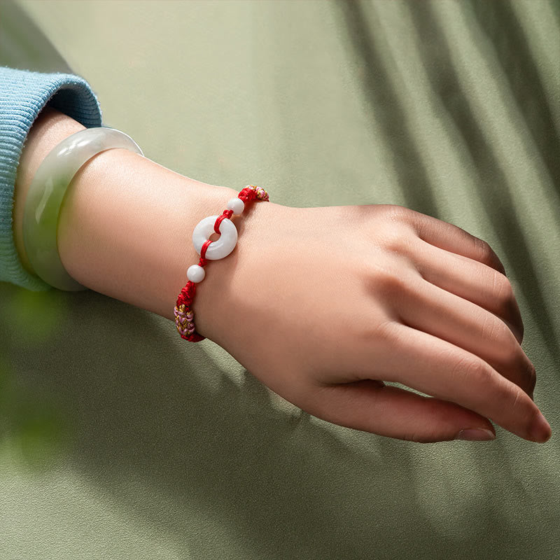 Wear FengShui Jade Luck Abundance Red String Bracelet