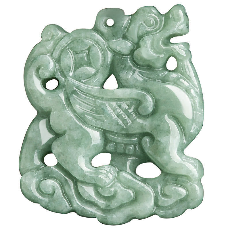 Wear FengShui Jade PiXiu Wealth Luck String Necklace Pendant