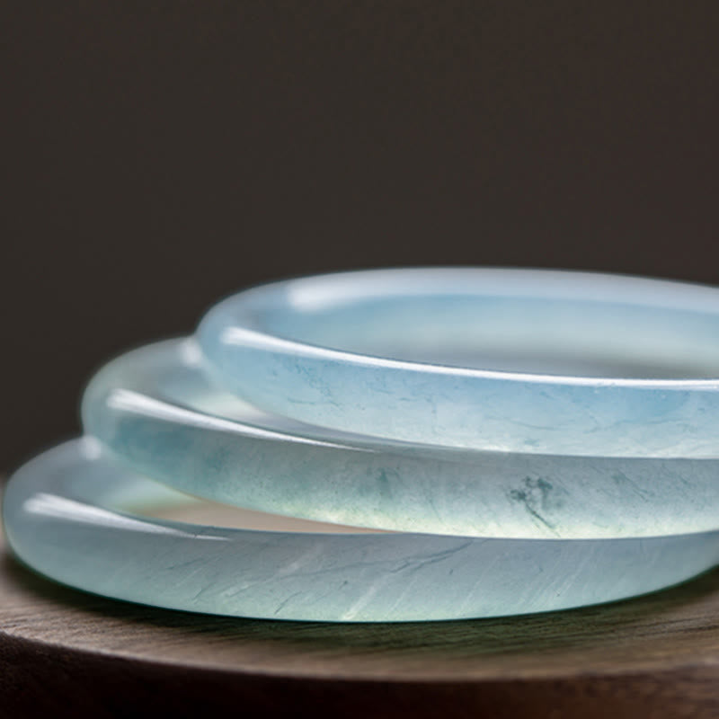 Wear FengShui Natural Aquamarine Serenity Bangle Bracelet
