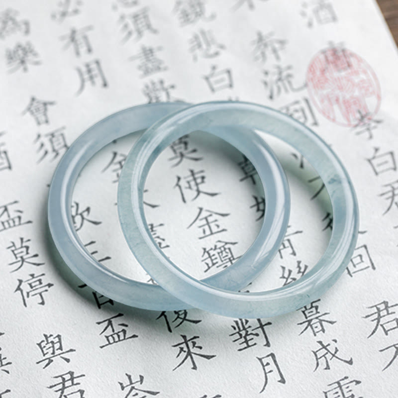 Wear FengShui Natural Aquamarine Serenity Bangle Bracelet