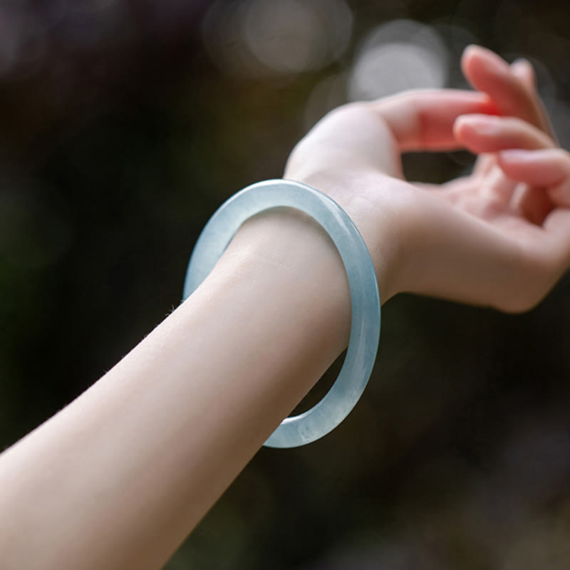 Wear FengShui Natural Aquamarine Serenity Bangle Bracelet