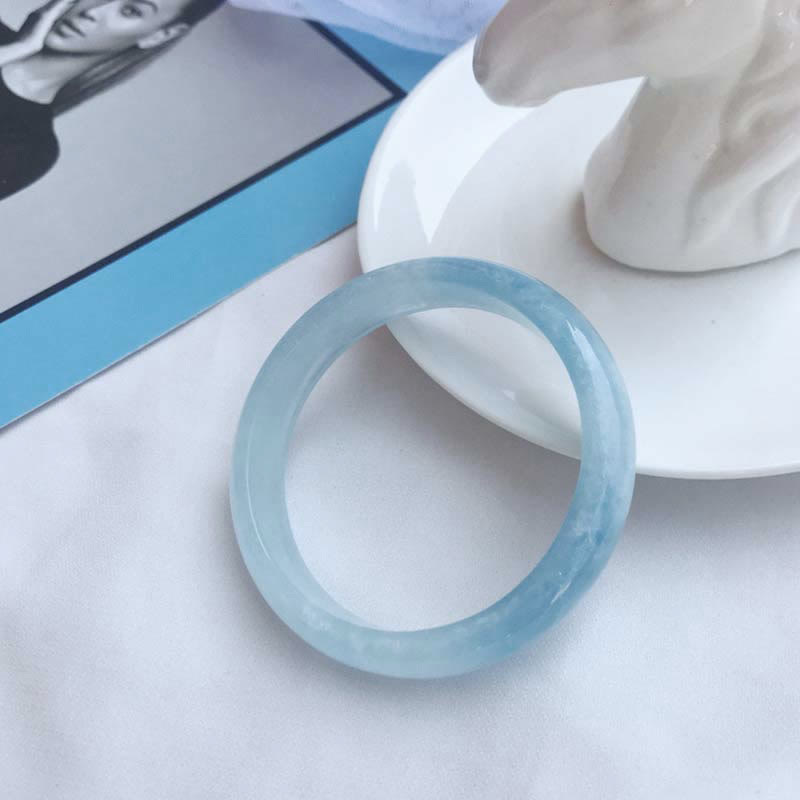 Wear FengShui Natural Aquamarine Blessing Bangle Bracelet