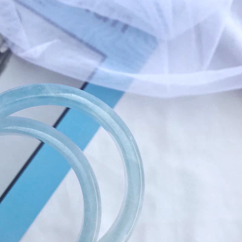 Wear FengShui Natural Aquamarine Blessing Bangle Bracelet