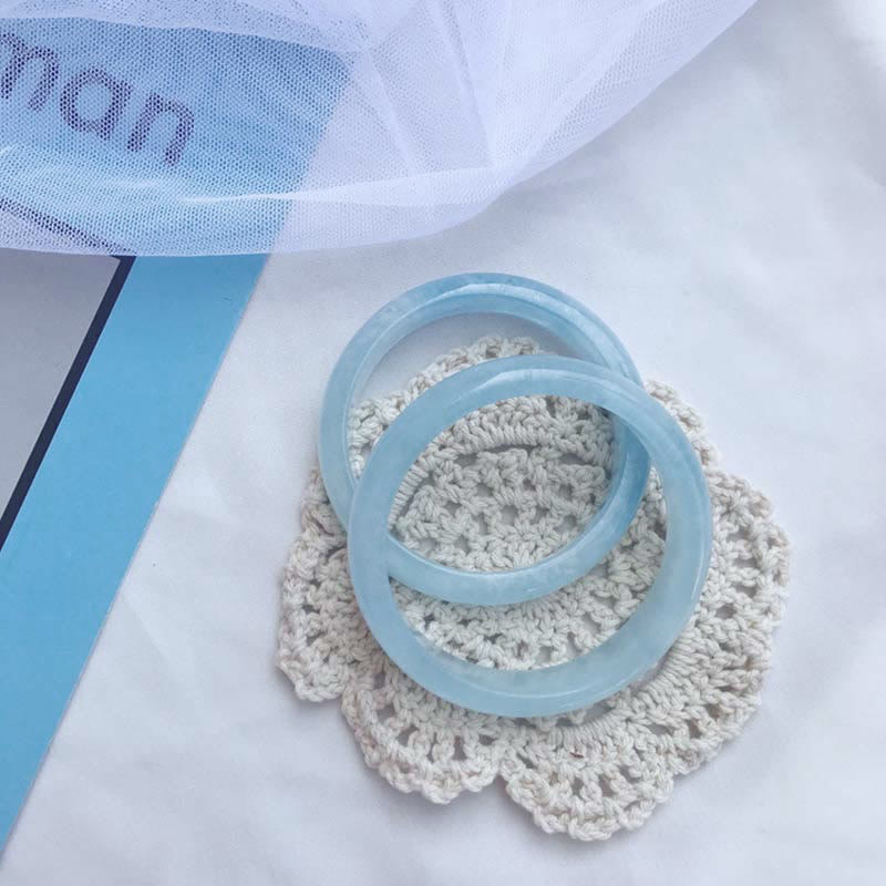 Wear FengShui Natural Aquamarine Blessing Bangle Bracelet