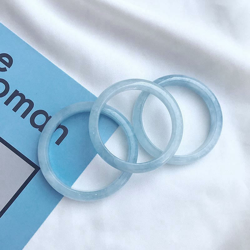 Wear FengShui Natural Aquamarine Blessing Bangle Bracelet