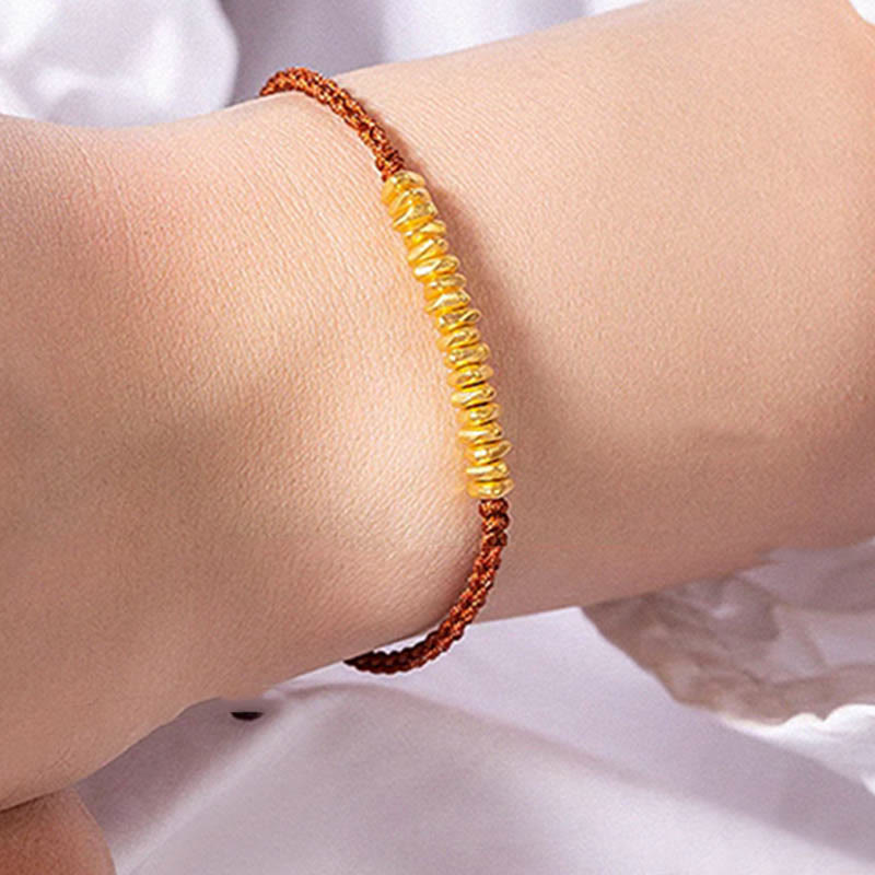 Wear FengShui 999 Gold Small Gold Pieces Design Handmade Protection Braided Rope Bracelet