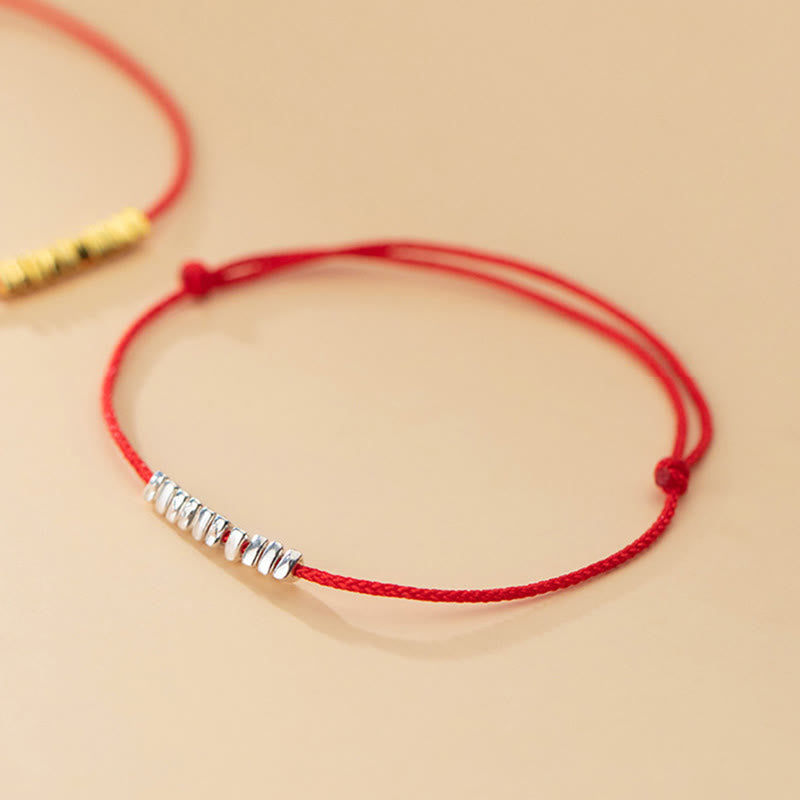 Wear FengShui Handmade 925 Sterling Silver Small Pieces Protection Braided Ultra-Thin Rope Bracelet